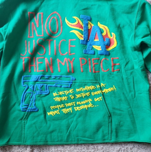 Homme Femme X Kool Kiy LA Riots Hoodie Green - Picture 5 of 13